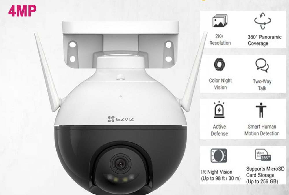 EZVIZ C8W Pan & Tilt 4MP Person Detection Colour Night Vision Wi-Fi Camera