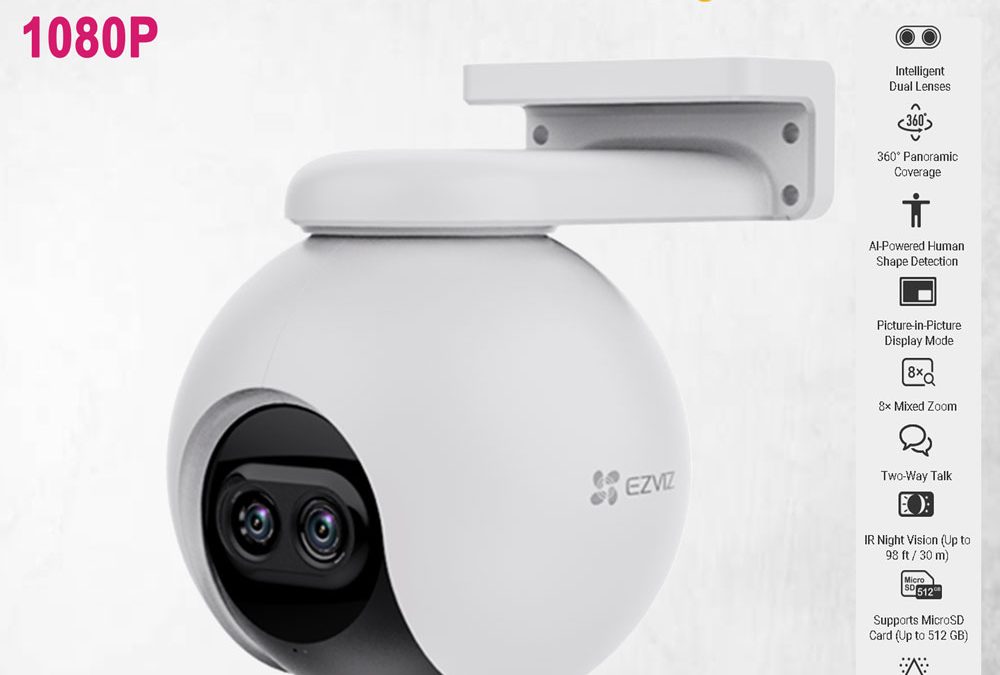 Ezviz C8PF Dual-Lens Pan Tilt Zoom Person Detection Wi-Fi Security Camera