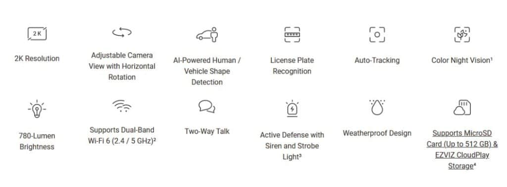 EL3 2K Smart Security wifi Camera specifications