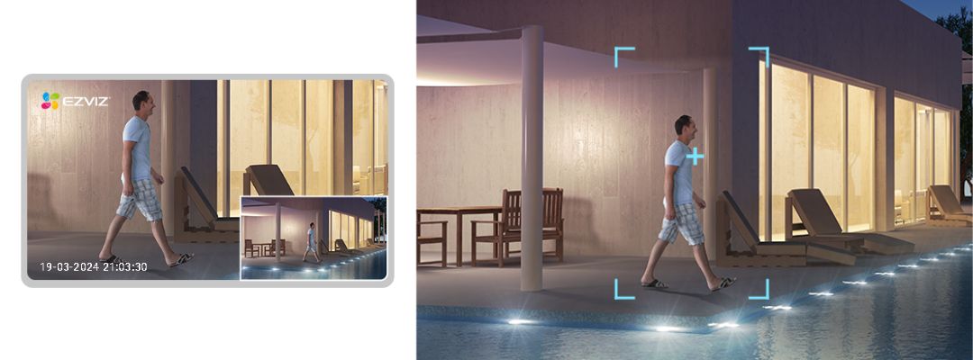 EZVIZ H8c Pro 3K smart wifi camera detect zoom in and follow