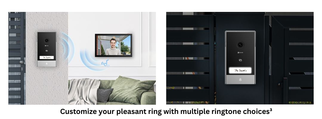 EZVIZ HP7 2K Outdoor Video Doorphone multiple ringtone choices