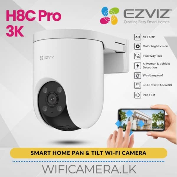 Best EZVIZ H8c Pro 3K Pan Tilt Human Detection Active Defense Color Night Vision Wi-Fi Camera