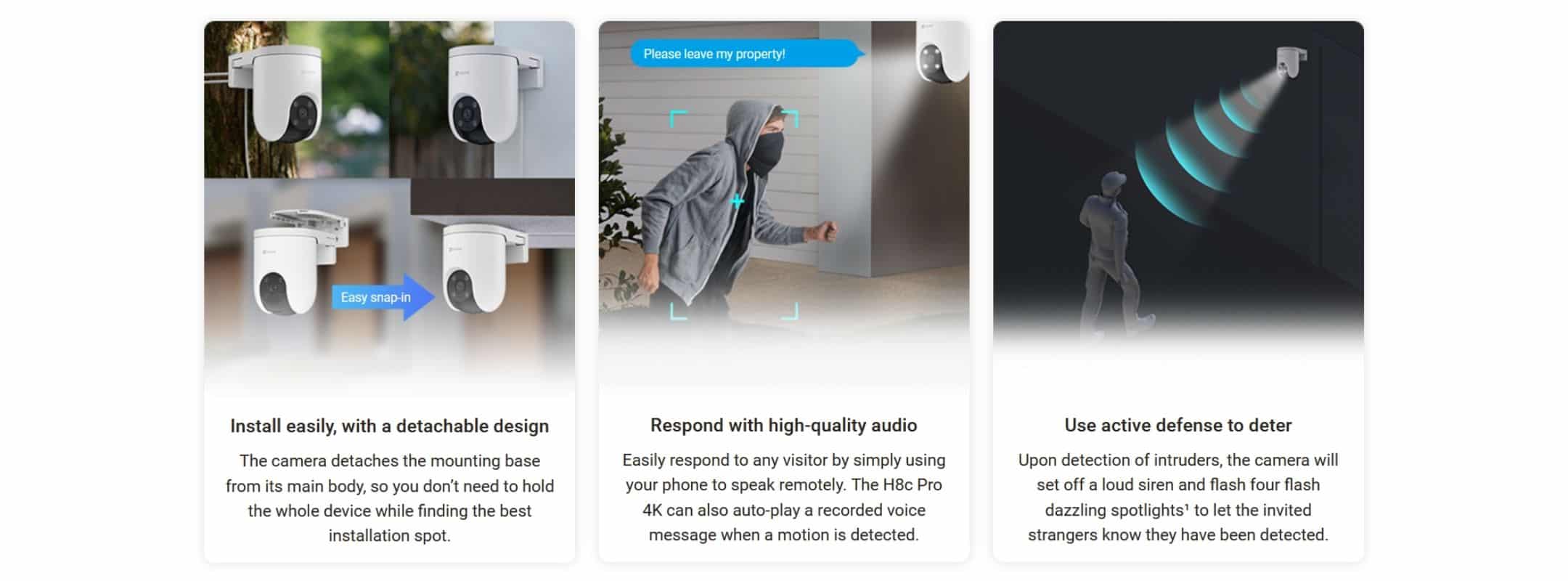 Best Ezviz H8c Pro 4K 8mp Smart Wi-Fi Camera Respond with high-quality audio