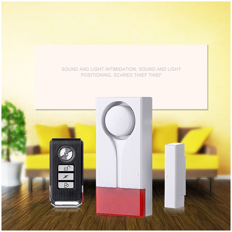 Best Wireless Home Security Alarm Red Flash with Sound Window Door Magnet Sensor Detector KS-SF18C in Sri Lanka..