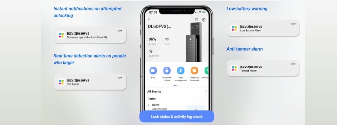 EZVIZ DL50FVS Smart Lock - Extra peace of mind