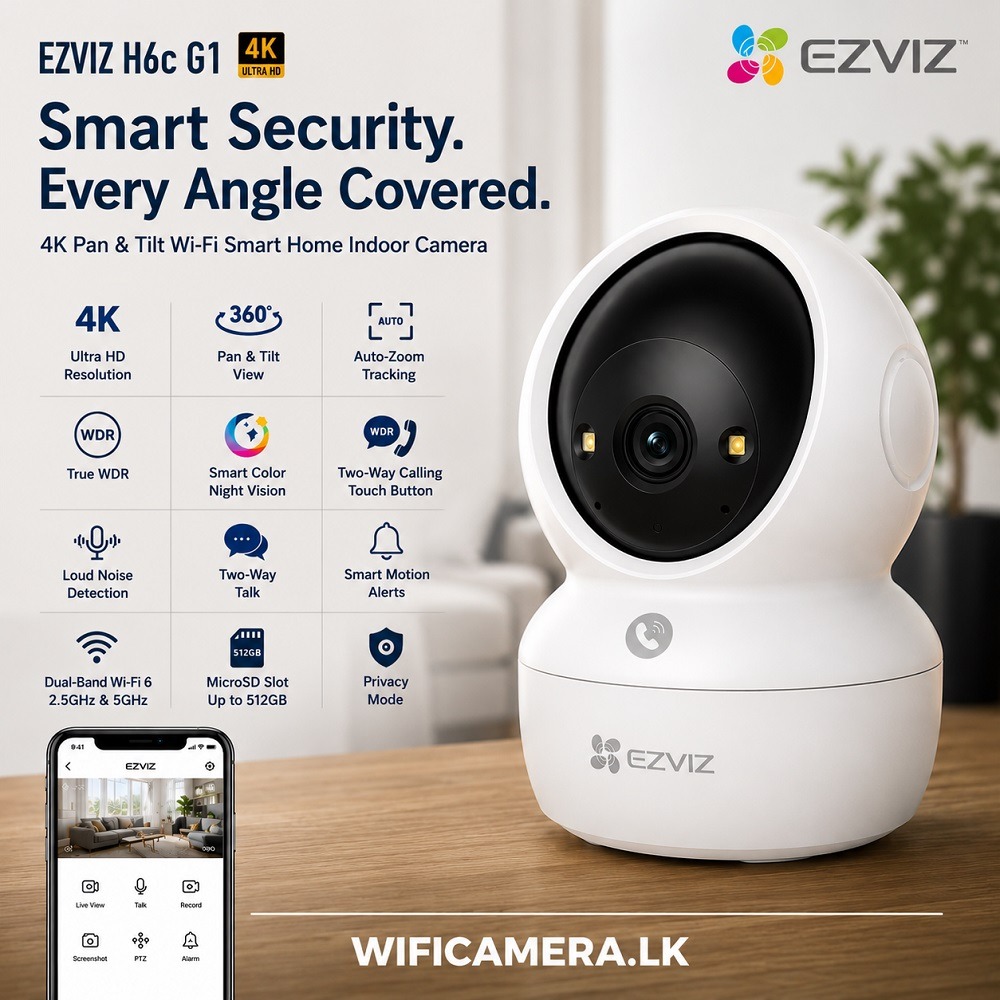 Best EZVIZ H6c G1 4K Pan Tilt Wi-Fi Smart Home Indoor Camera