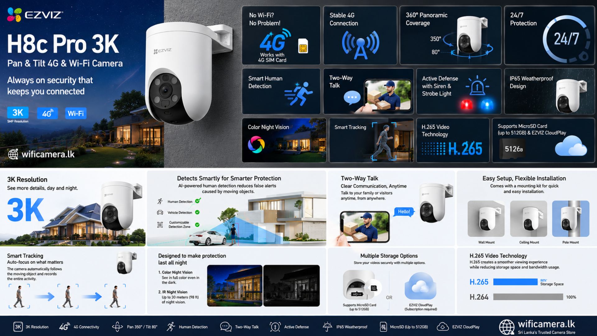 Best EZVIZ H8c Pro 3K Pan Tilt 4G & Wi-Fi Camera Best EZVIZ H8c Pro 3K Pan Tilt 4G & Wi-Fi Camera
